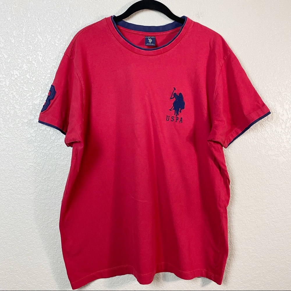 US Polo Association Red Vintage Big Pony Logo T-shirt Lg